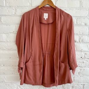 Lauren Conrad Rose Pink Lightweight Open Front Blazer Jacket Size XS